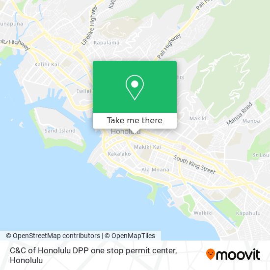 Mapa de C&C of Honolulu DPP one stop permit center