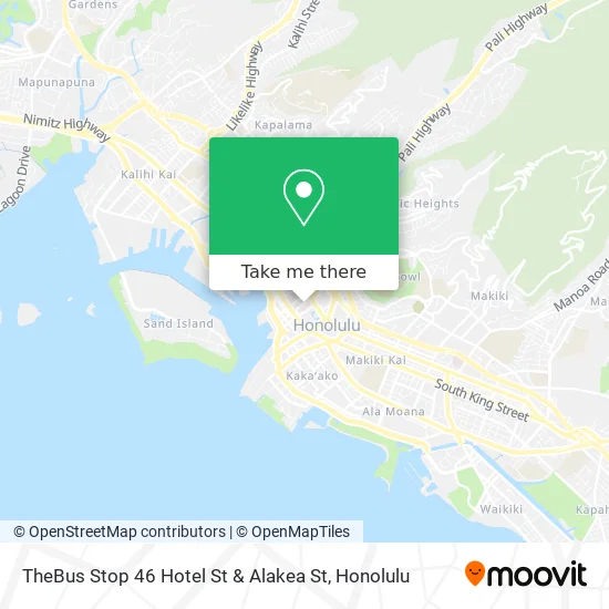 TheBus Stop 46 Hotel St & Alakea St map