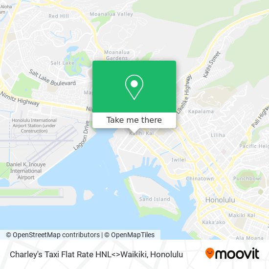 Charley's Taxi Flat Rate HNL<>Waikiki map