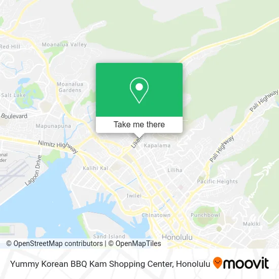 Yummy Korean BBQ Kam Shopping Center map