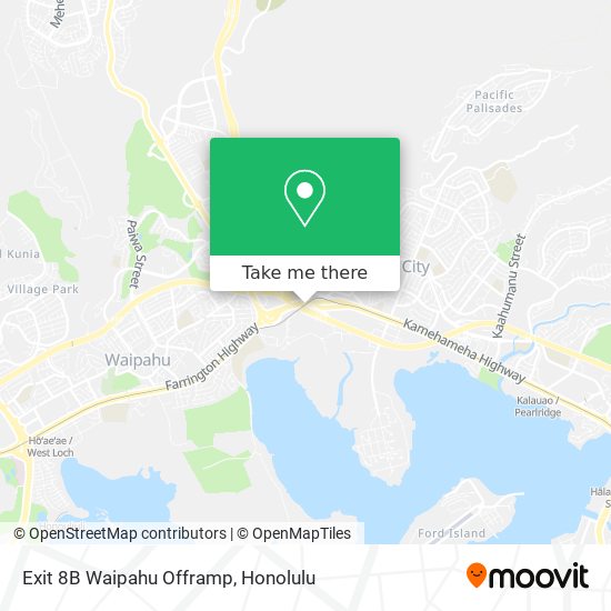 Exit 8B Waipahu Offramp map