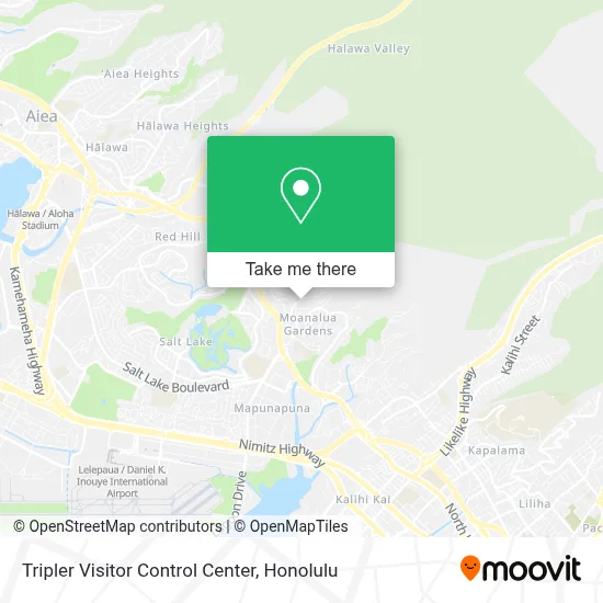 Tripler Visitor Control Center map