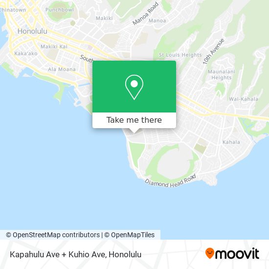 Kapahulu Ave + Kuhio Ave map