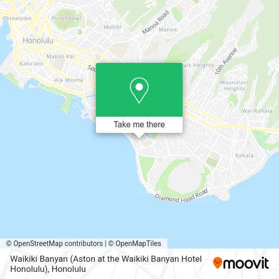 Mapa de Waikiki Banyan (Aston at the Waikiki Banyan Hotel Honolulu)