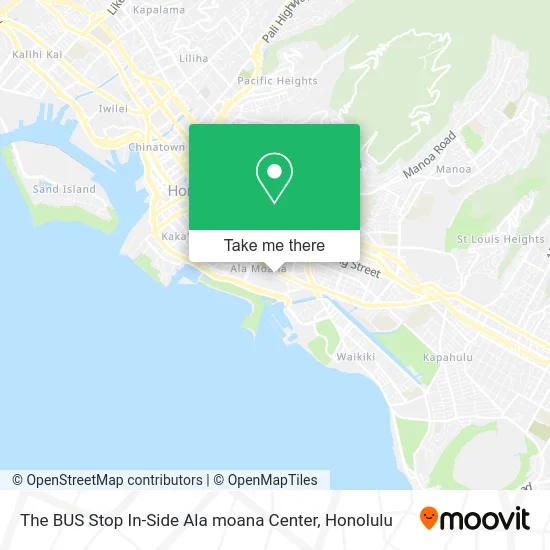The BUS Stop In-Side Ala moana Center map