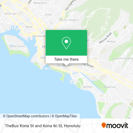 TheBus Kona St and Kona Iki St map