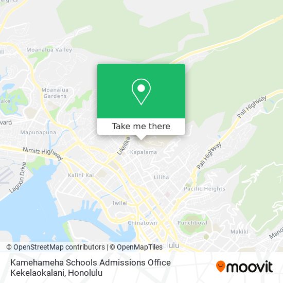 Mapa de Kamehameha Schools Admissions Office Kekelaokalani