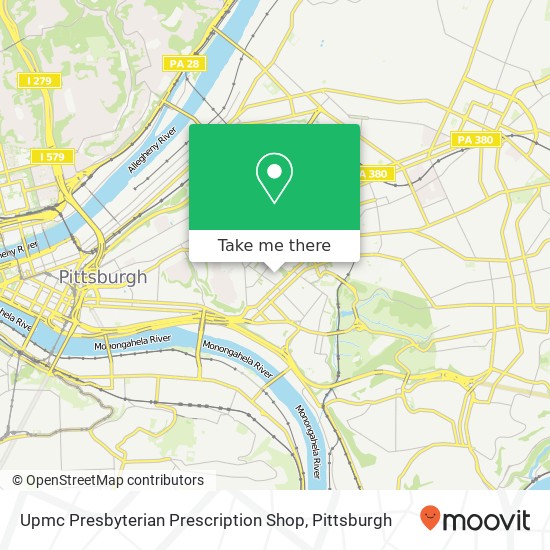 Upmc Presbyterian Prescription Shop map