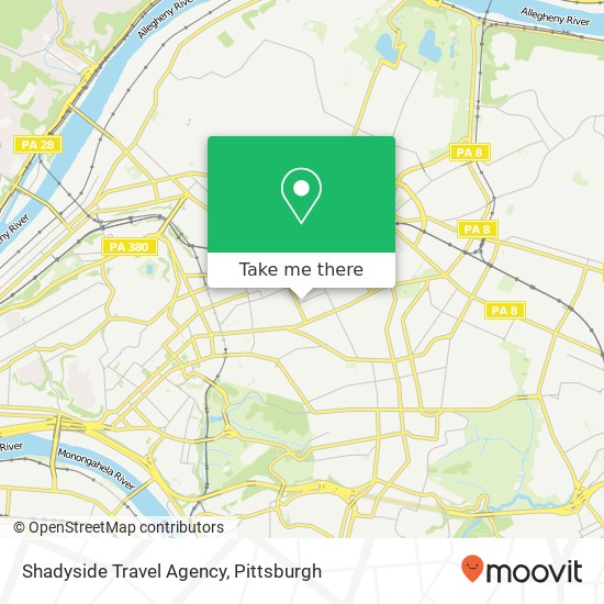 Shadyside Travel Agency map