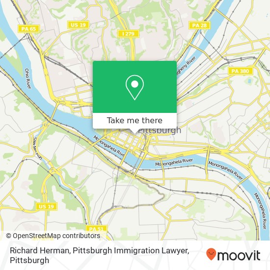 Mapa de Richard Herman, Pittsburgh Immigration Lawyer