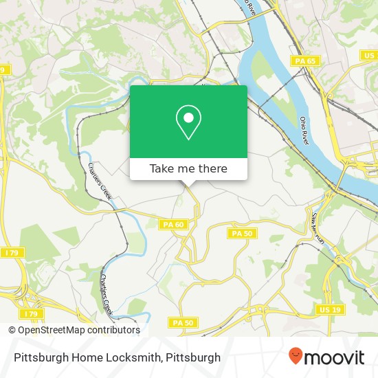 Pittsburgh Home Locksmith map