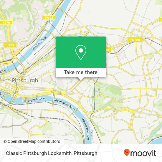 Classic Pittsburgh Locksmith map