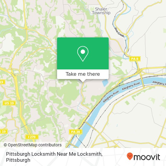 Mapa de Pittsburgh Locksmith Near Me Locksmith