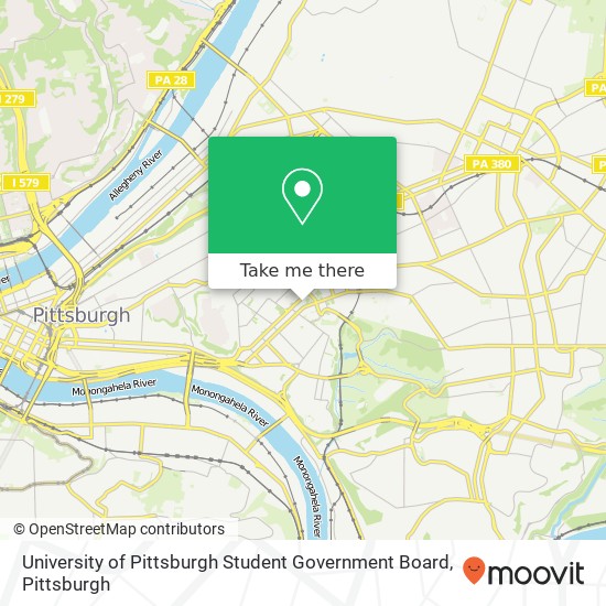University of Pittsburgh Student Government Board map