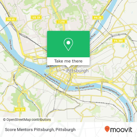 Score Mentors Pittsburgh map