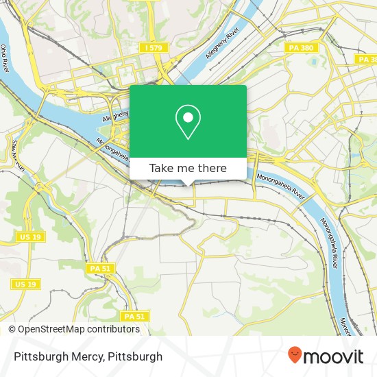 Pittsburgh Mercy map