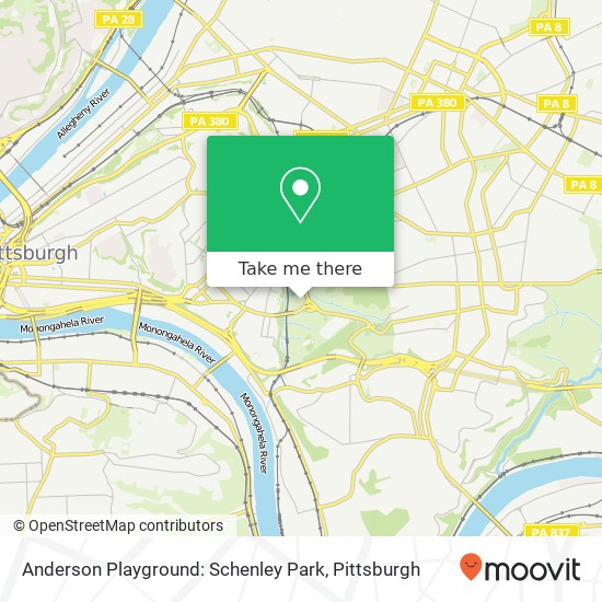 Mapa de Anderson Playground: Schenley Park