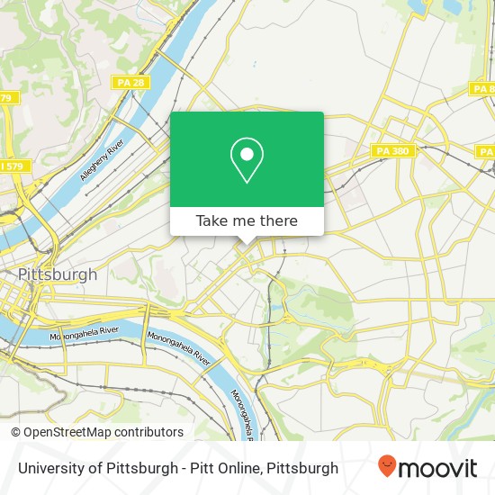 University of Pittsburgh - Pitt Online map