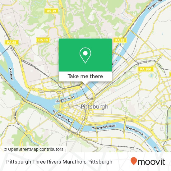 Pittsburgh Three Rivers Marathon map