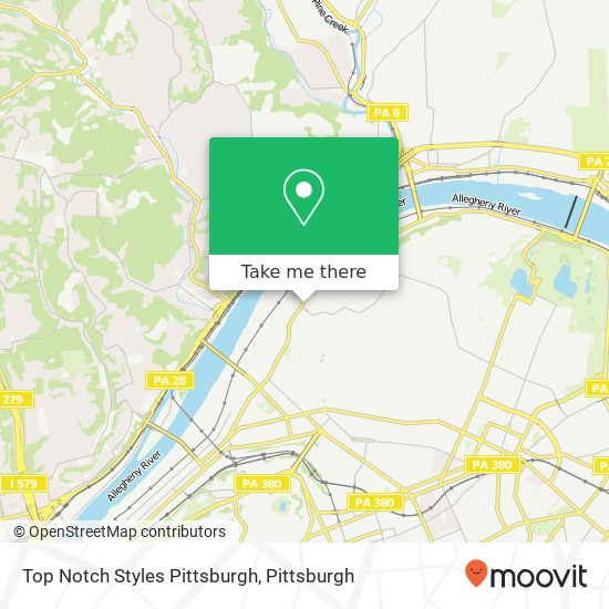 Top Notch Styles Pittsburgh map