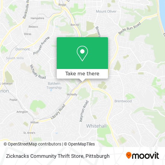 Mapa de Zicknacks Community Thrift Store