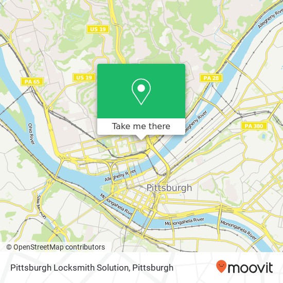 Mapa de Pittsburgh Locksmith Solution