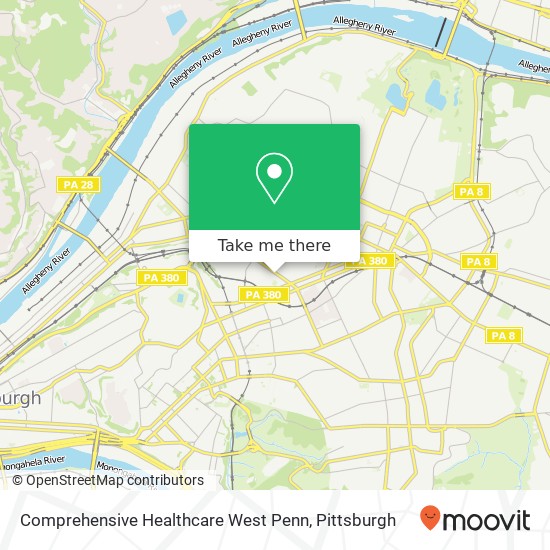 Mapa de Comprehensive Healthcare West Penn