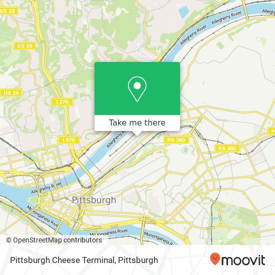 Mapa de Pittsburgh Cheese Terminal