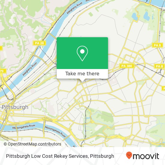 Mapa de Pittsburgh Low Cost Rekey Services