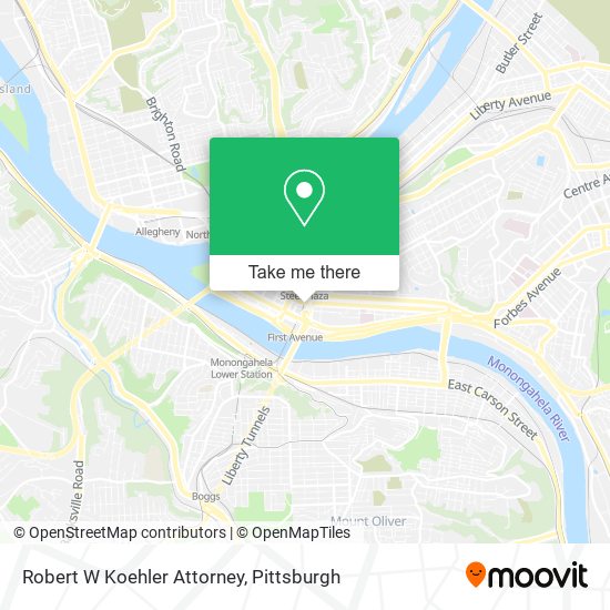 Robert W Koehler Attorney map