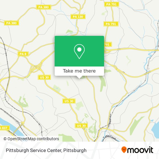 Pittsburgh Service Center map