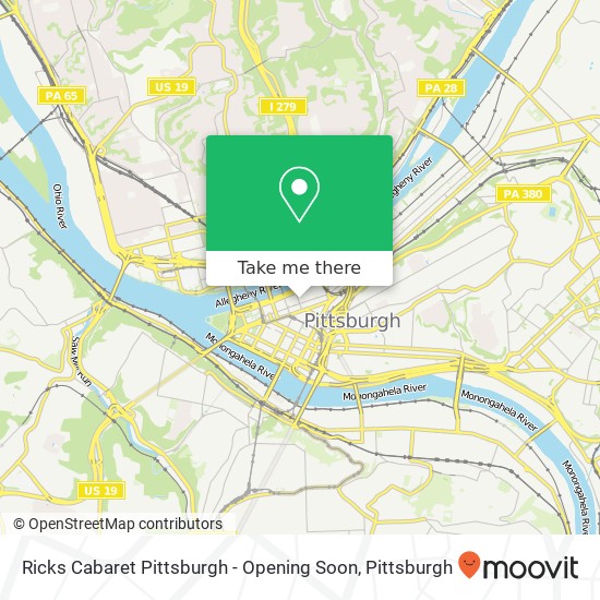 Ricks Cabaret Pittsburgh - Opening Soon map