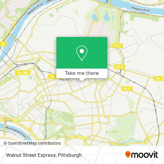 Mapa de Walnut Street Express