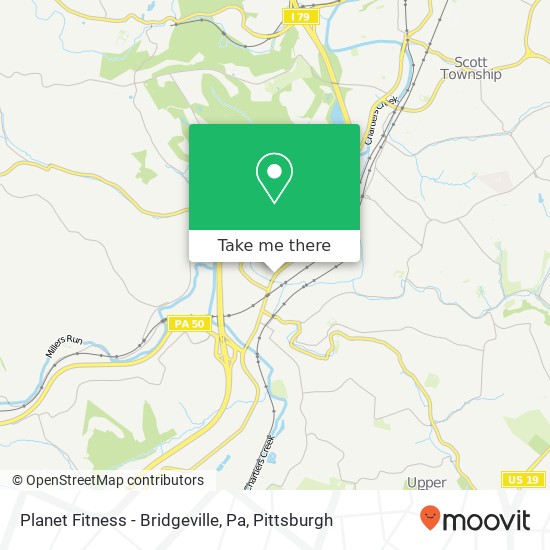 Planet Fitness - Bridgeville, Pa map