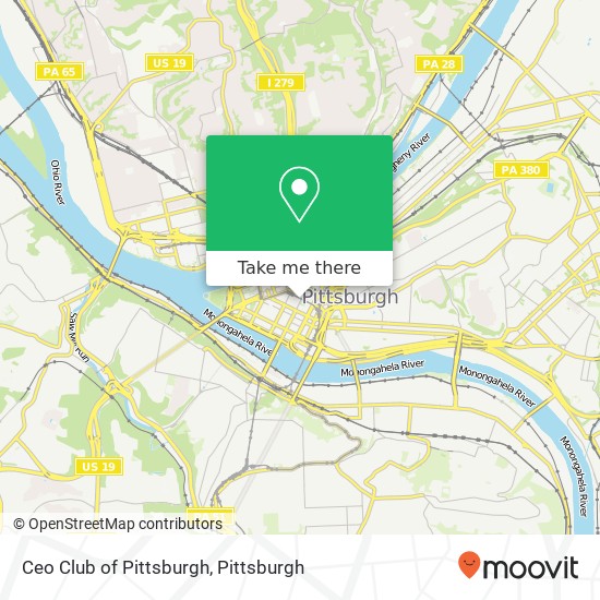 Mapa de Ceo Club of Pittsburgh