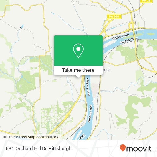 Mapa de 681 Orchard Hill Dr
