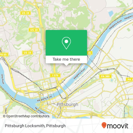 Mapa de Pittsburgh Locksmith