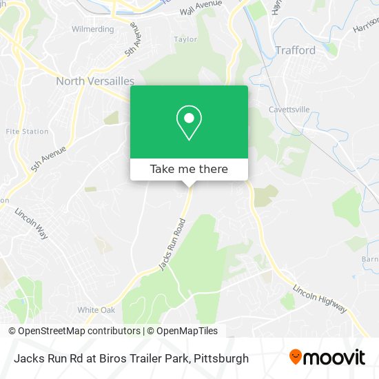 Jacks Run Rd at Biros Trailer Park map