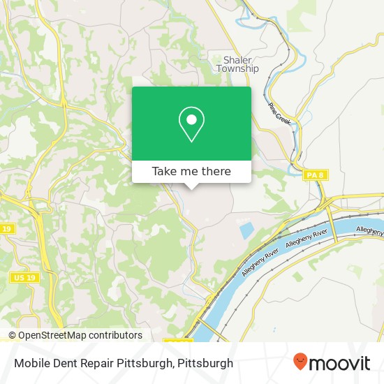 Mapa de Mobile Dent Repair Pittsburgh