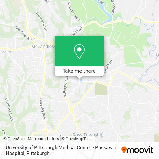 Mapa de University of Pittsburgh Medical Center - Passavant Hospital