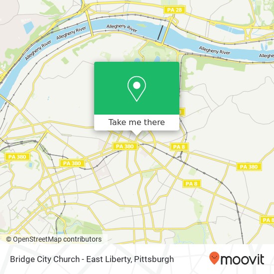 Mapa de Bridge City Church - East Liberty