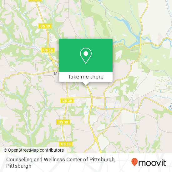 Counseling and Wellness Center of Pittsburgh map