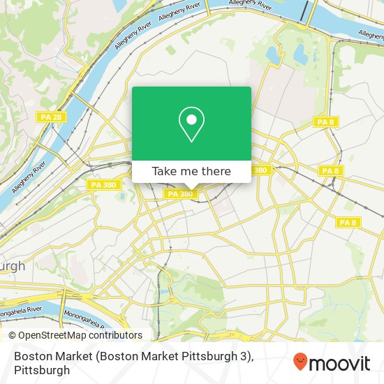 Mapa de Boston Market (Boston Market Pittsburgh 3)