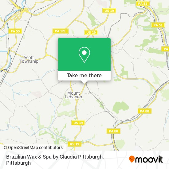 Brazilian Wax & Spa by Claudia Pittsburgh map
