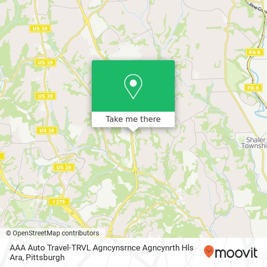 Mapa de AAA Auto Travel-TRVL Agncynsrnce Agncynrth Hls Ara