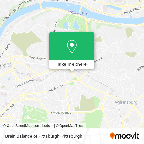 Mapa de Brain Balance of Pittsburgh