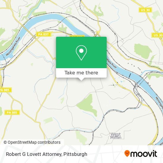 Robert G Lovett Attorney map