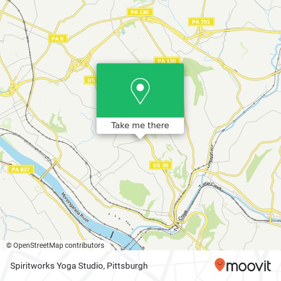 Mapa de Spiritworks Yoga Studio