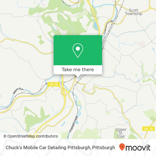 Chuck's Mobile Car Detailing Pittsburgh map