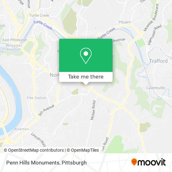 Penn Hills Monuments map